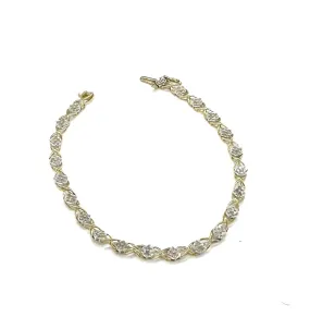 1 Ctw Cluster X-Link Diamond Bracelet