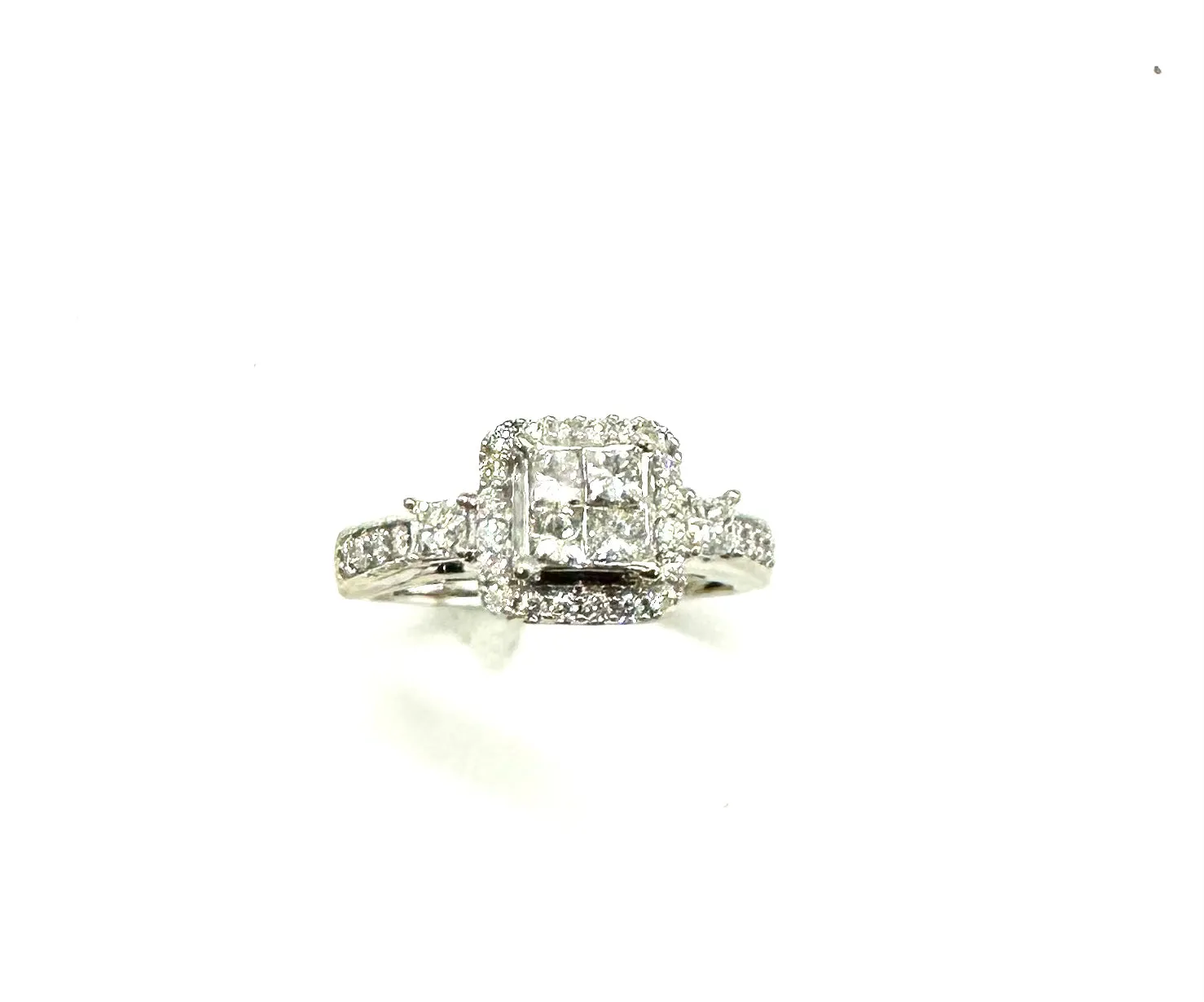 1 Ctw Quad Set Square Diamond Ring