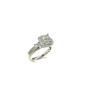 1 Ctw Quad Set Square Diamond Ring