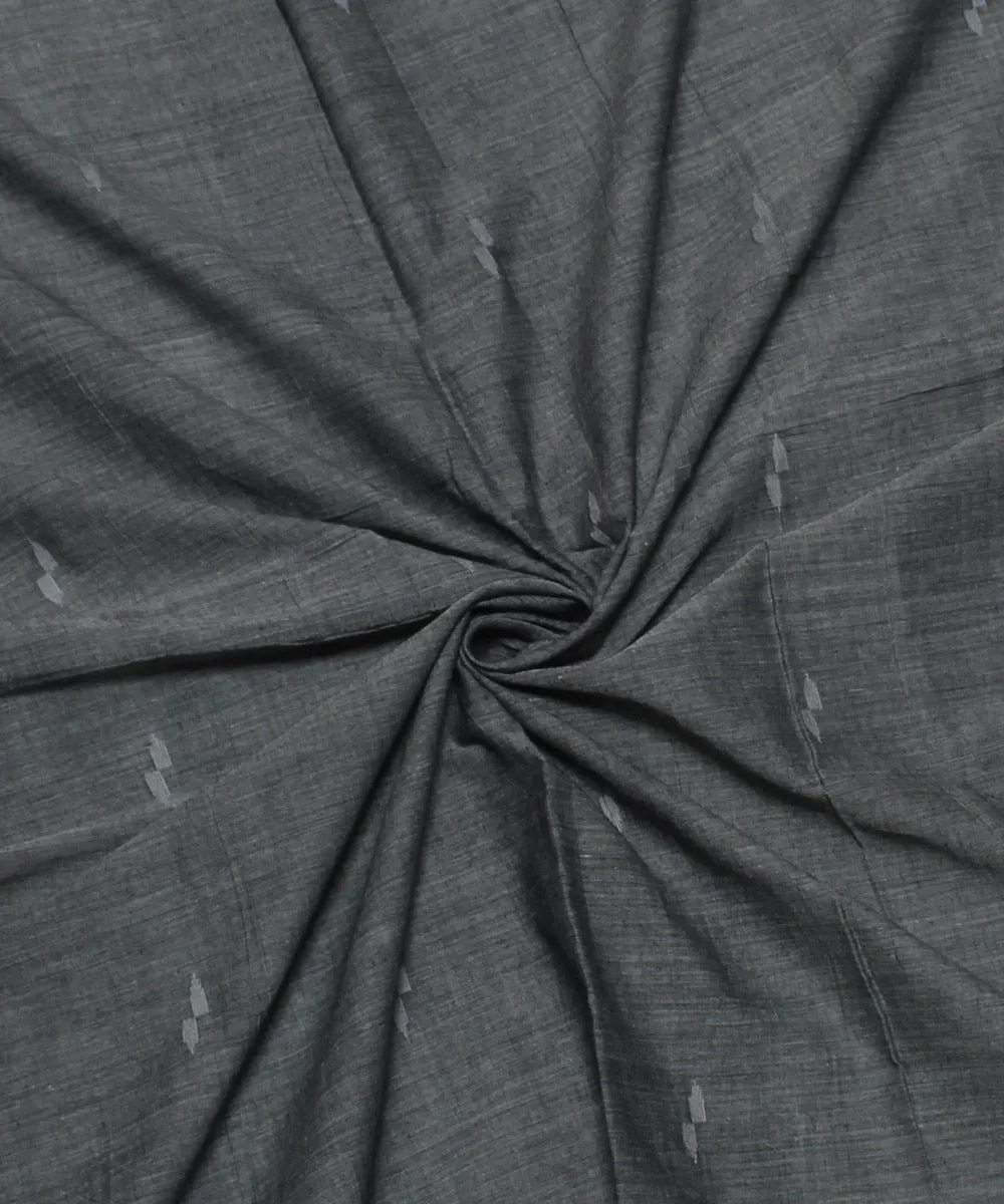 1.1m Grey white handwoven cotton jamdani fabric