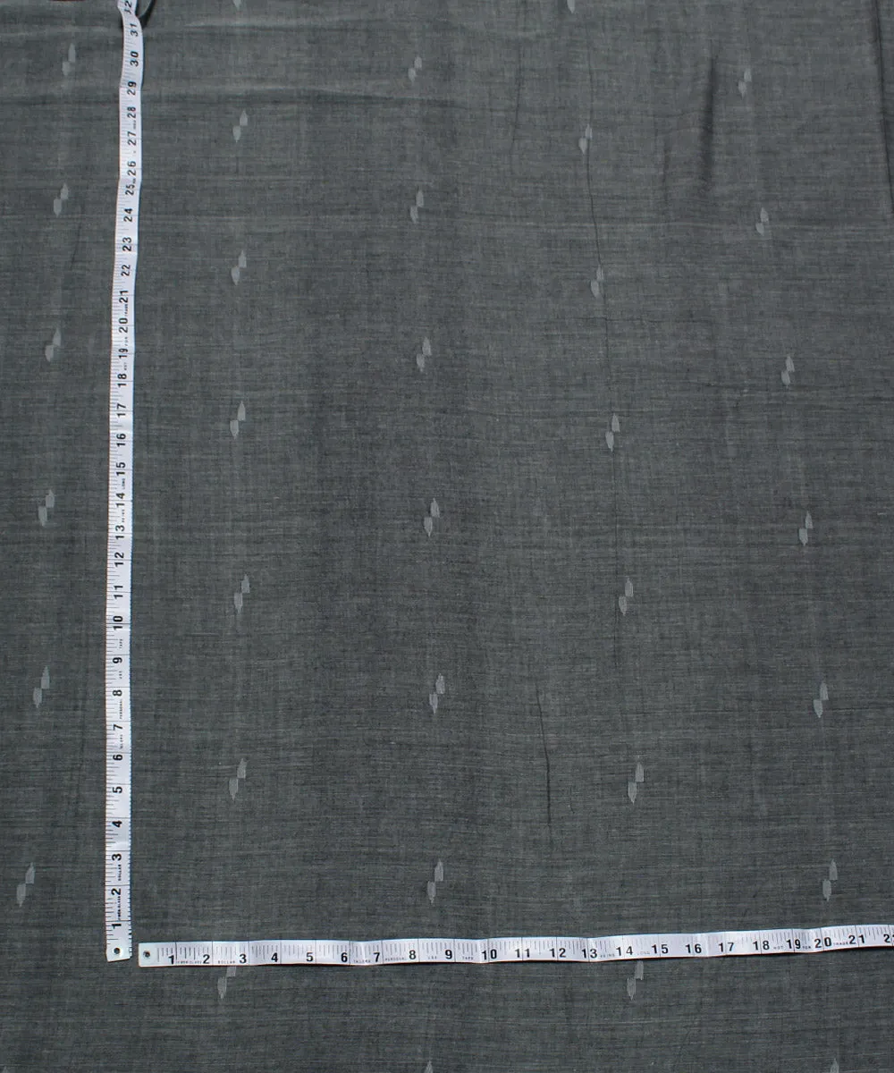 1.1m Grey white handwoven cotton jamdani fabric