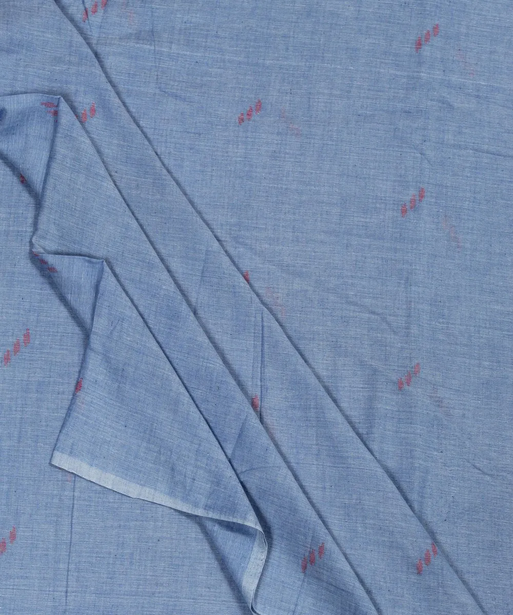 1.3m Light blue handloom muslin jamdani fabric