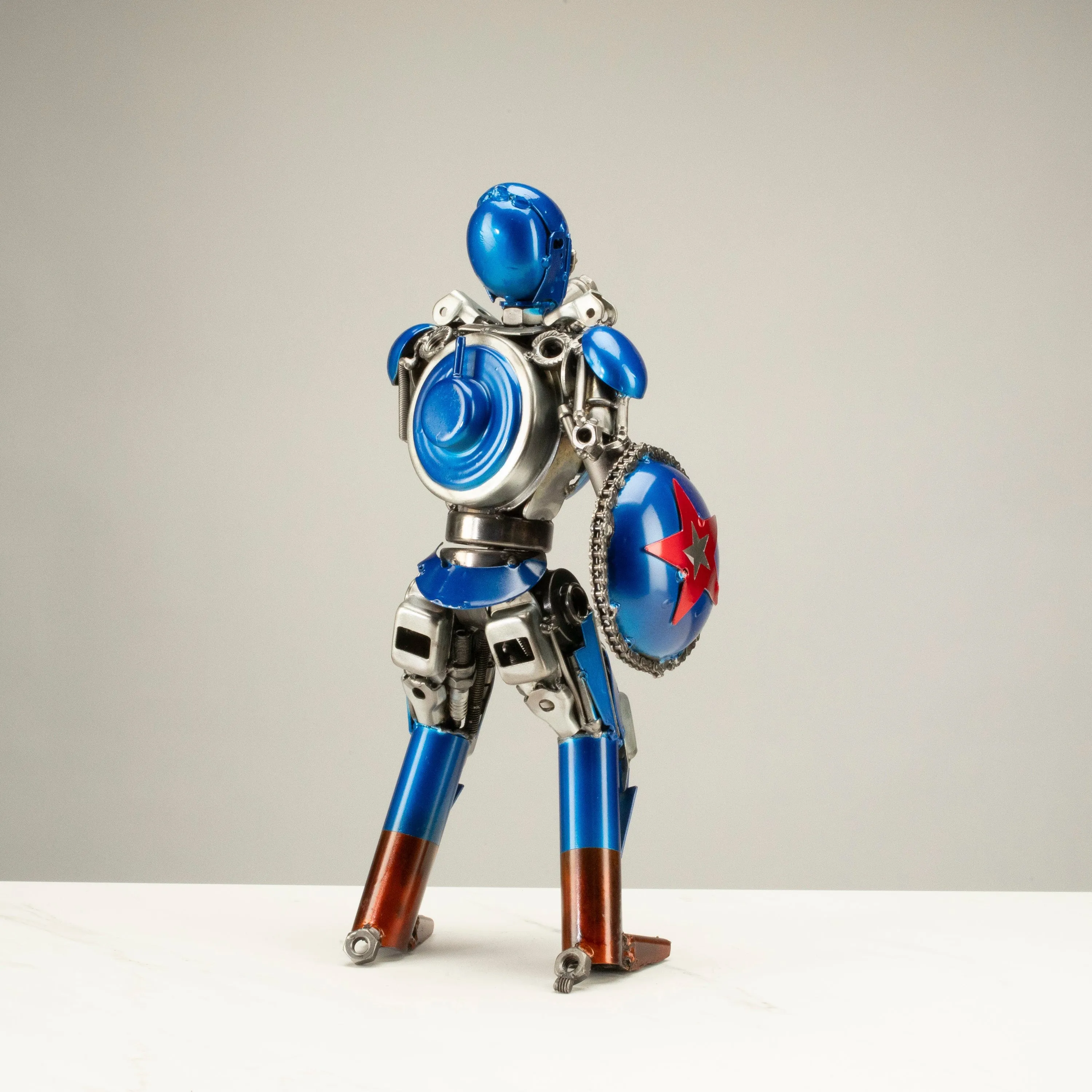 16 Captain America Inspired Recycled Metal Art Sculpture