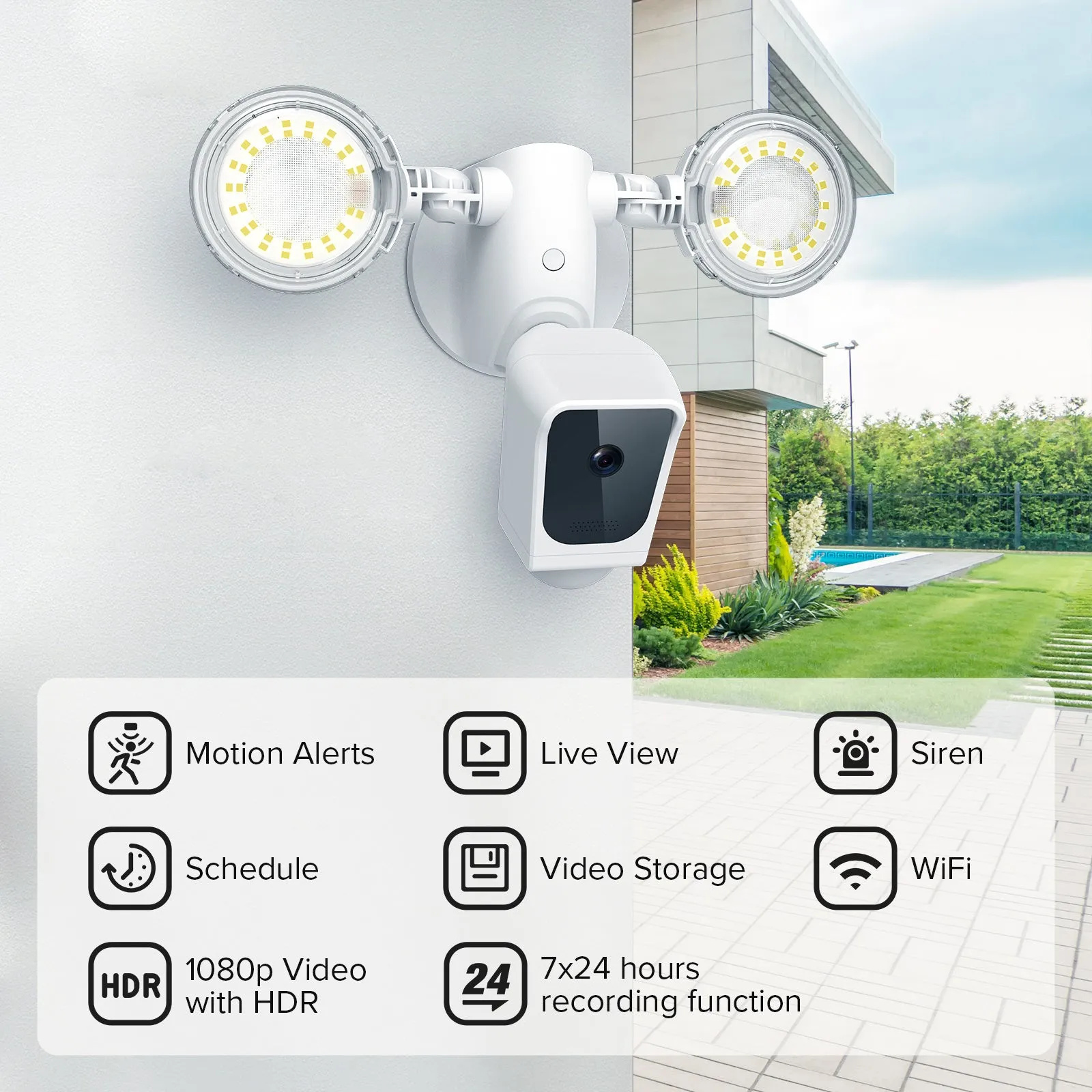 35W Smart Led Security Light (With Camera&Motion Sensor)(US ONLY)