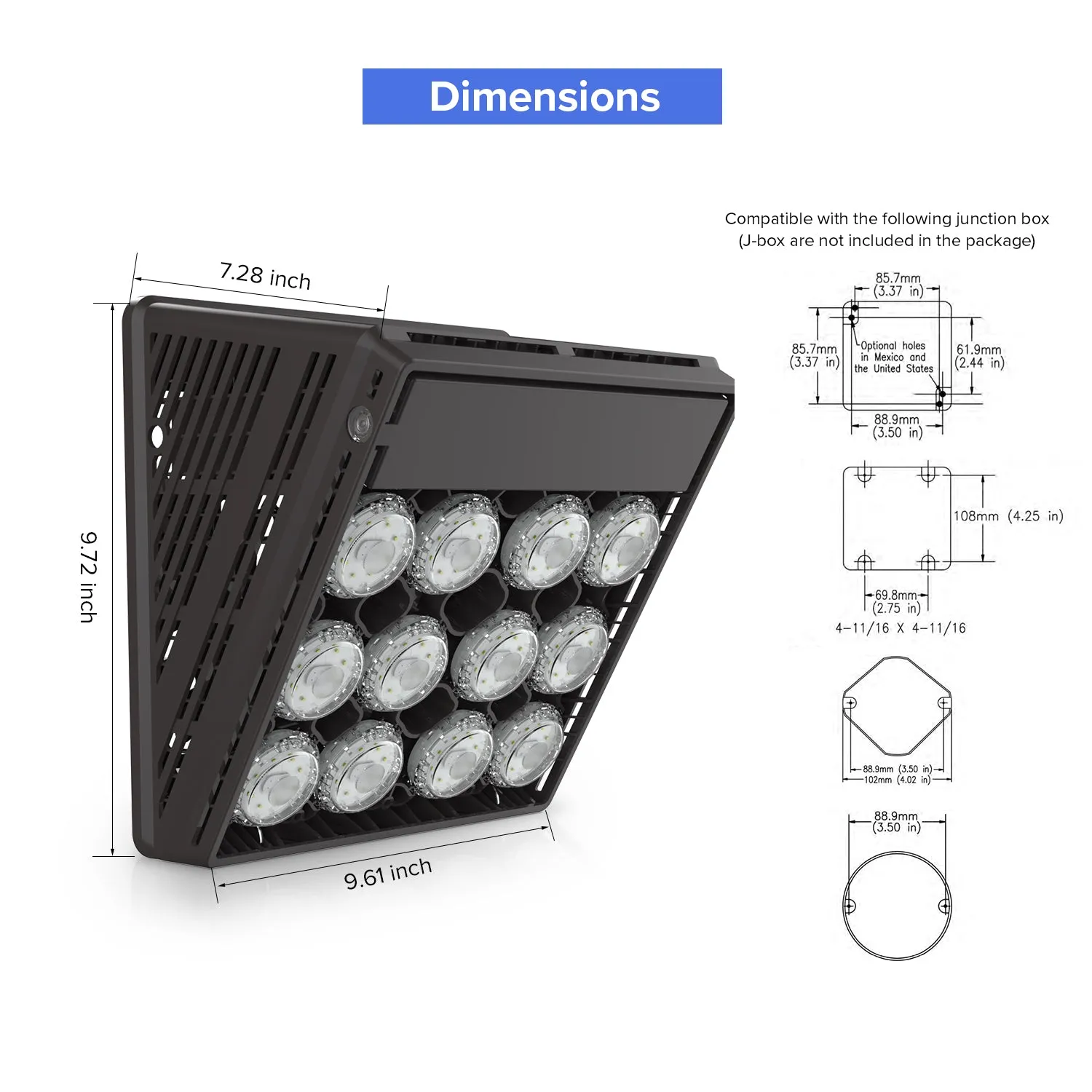 70W LED Wall Pack Light (US ONLY)