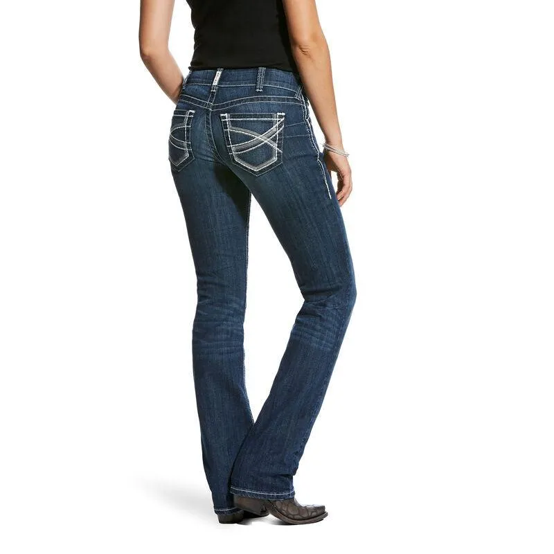 Ariat Women's REAL Mid Rise Stretch Stackable Straight Leg Jeans 10024300