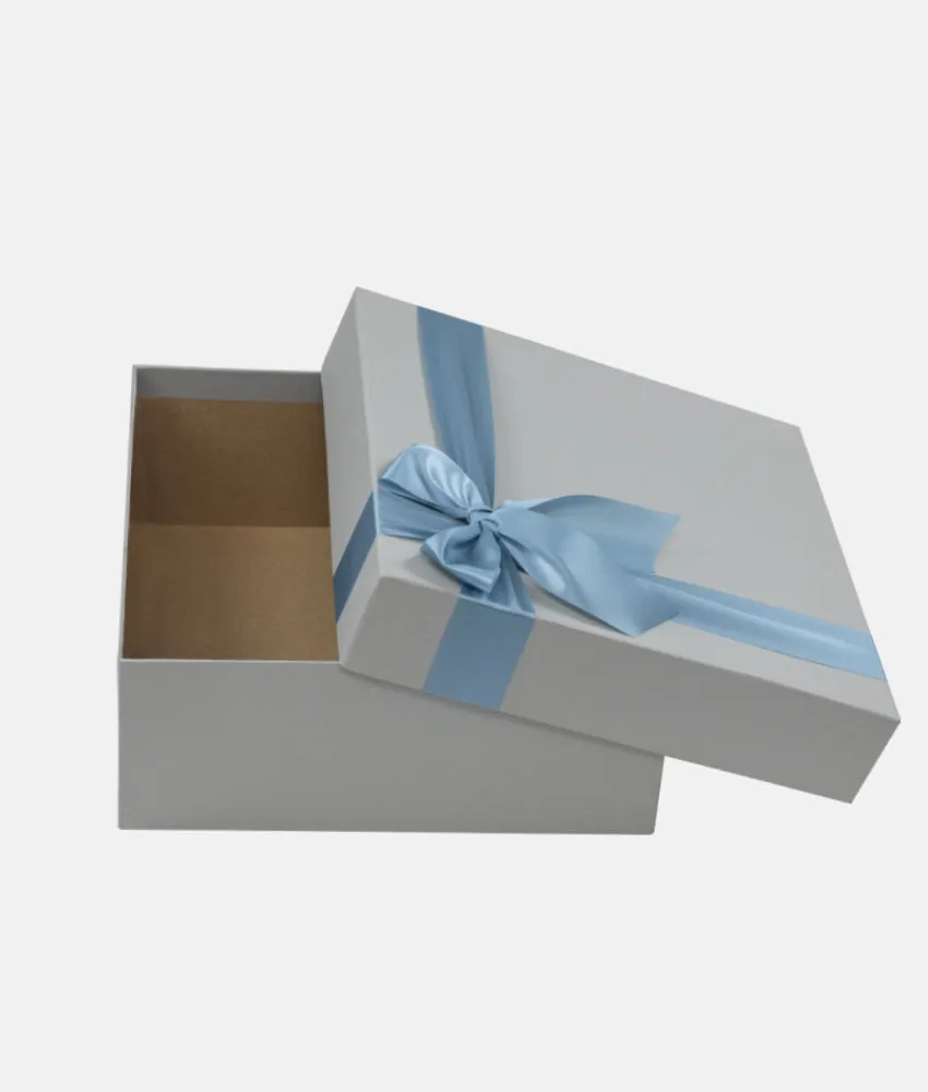 Baby Gift Box with Ribbon - Greyish Blue