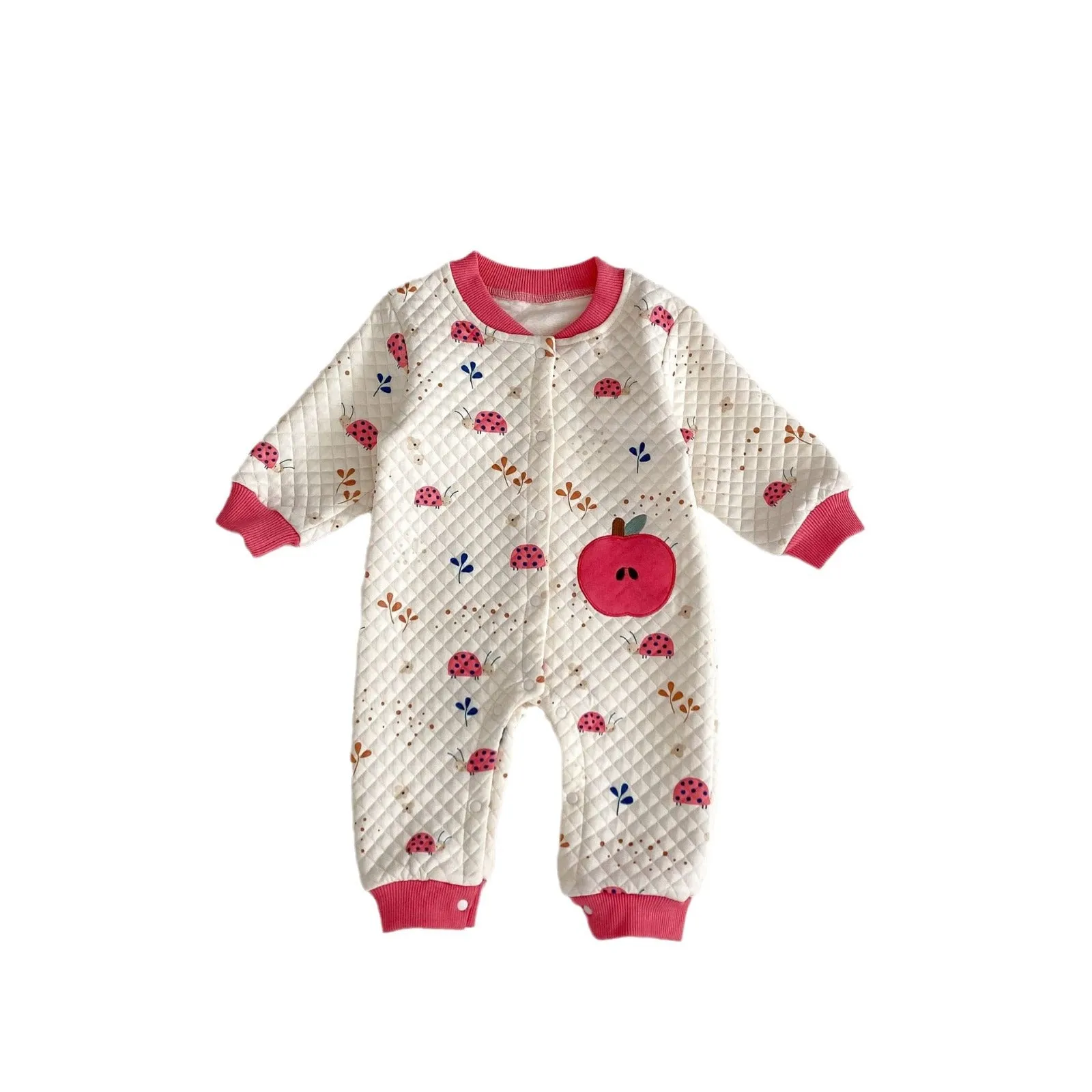 Baby Girls Fruit Cartoon Print Jumpsuits Wholesale 24011168