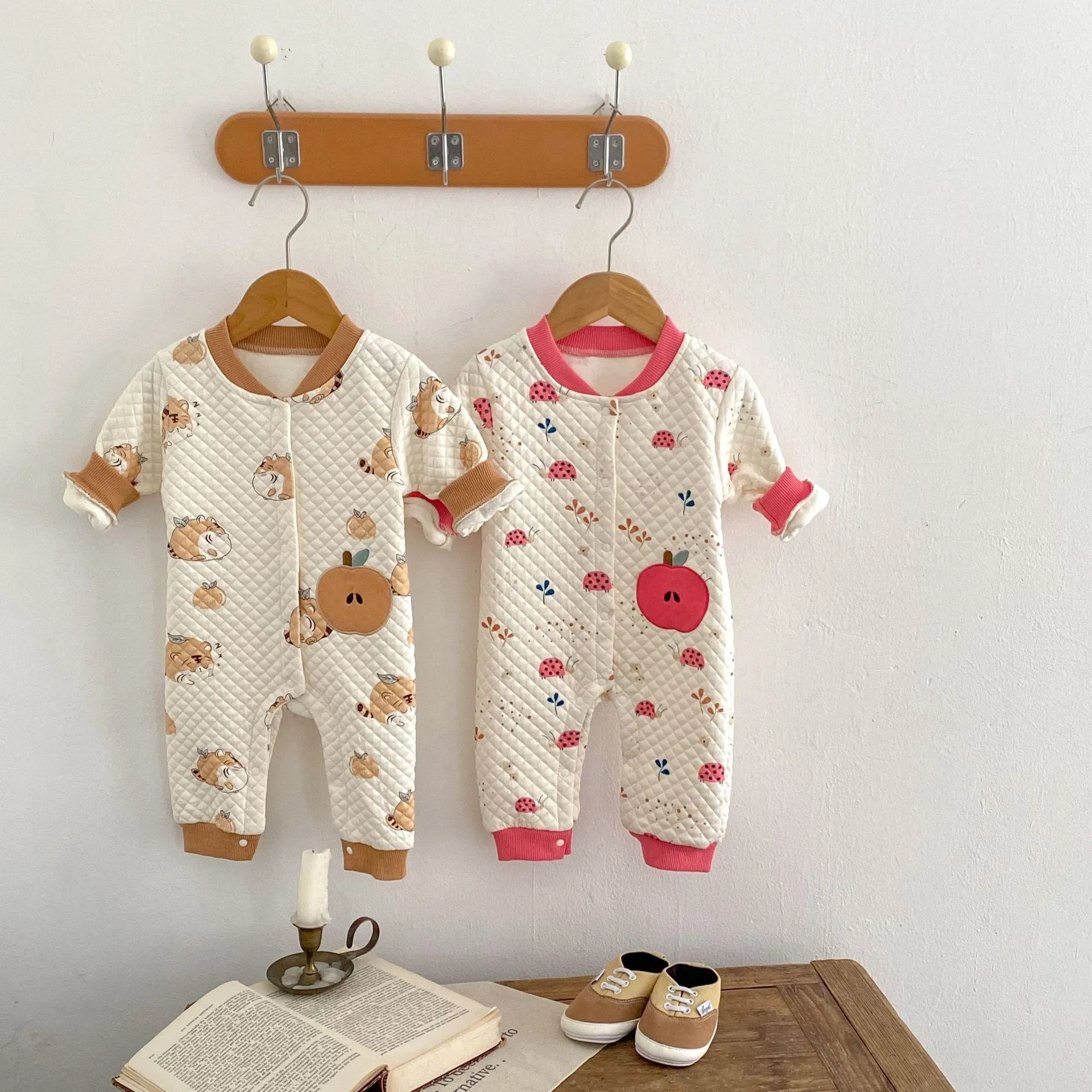 Baby Girls Fruit Cartoon Print Jumpsuits Wholesale 24011168