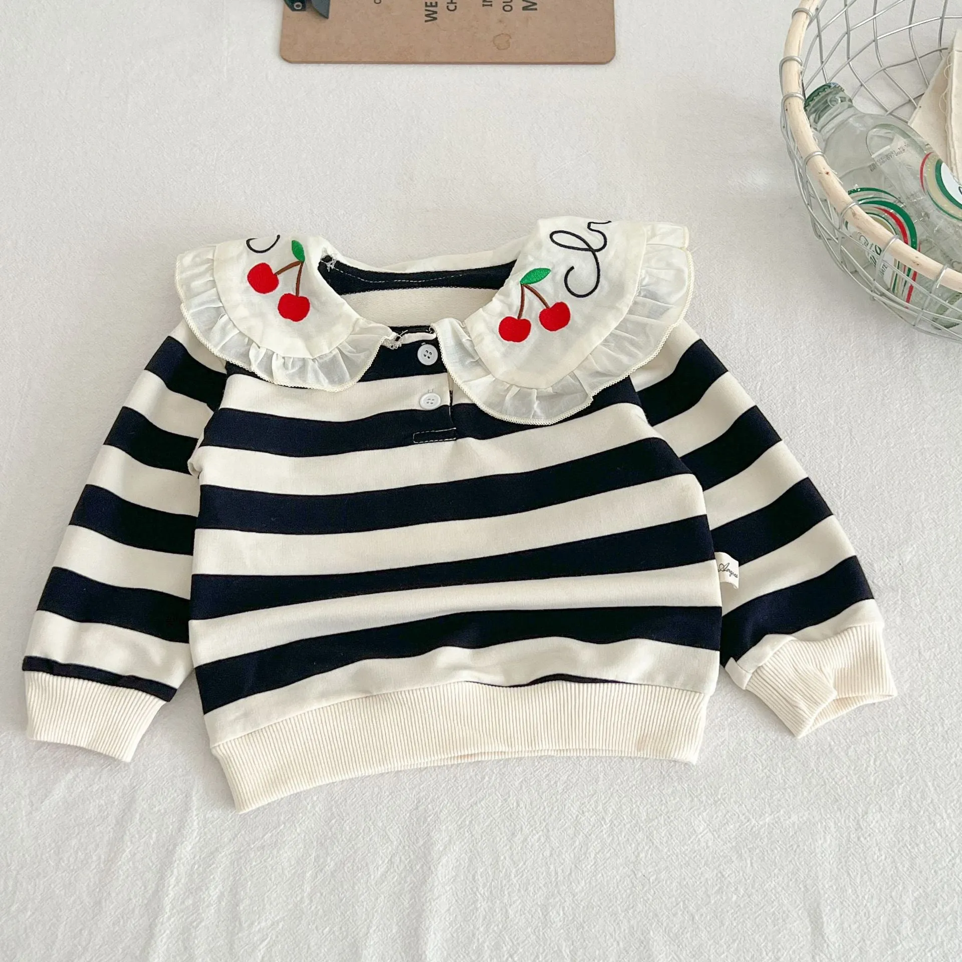 Baby Kid Girls Striped Fruit Tops Wholesale 231130154