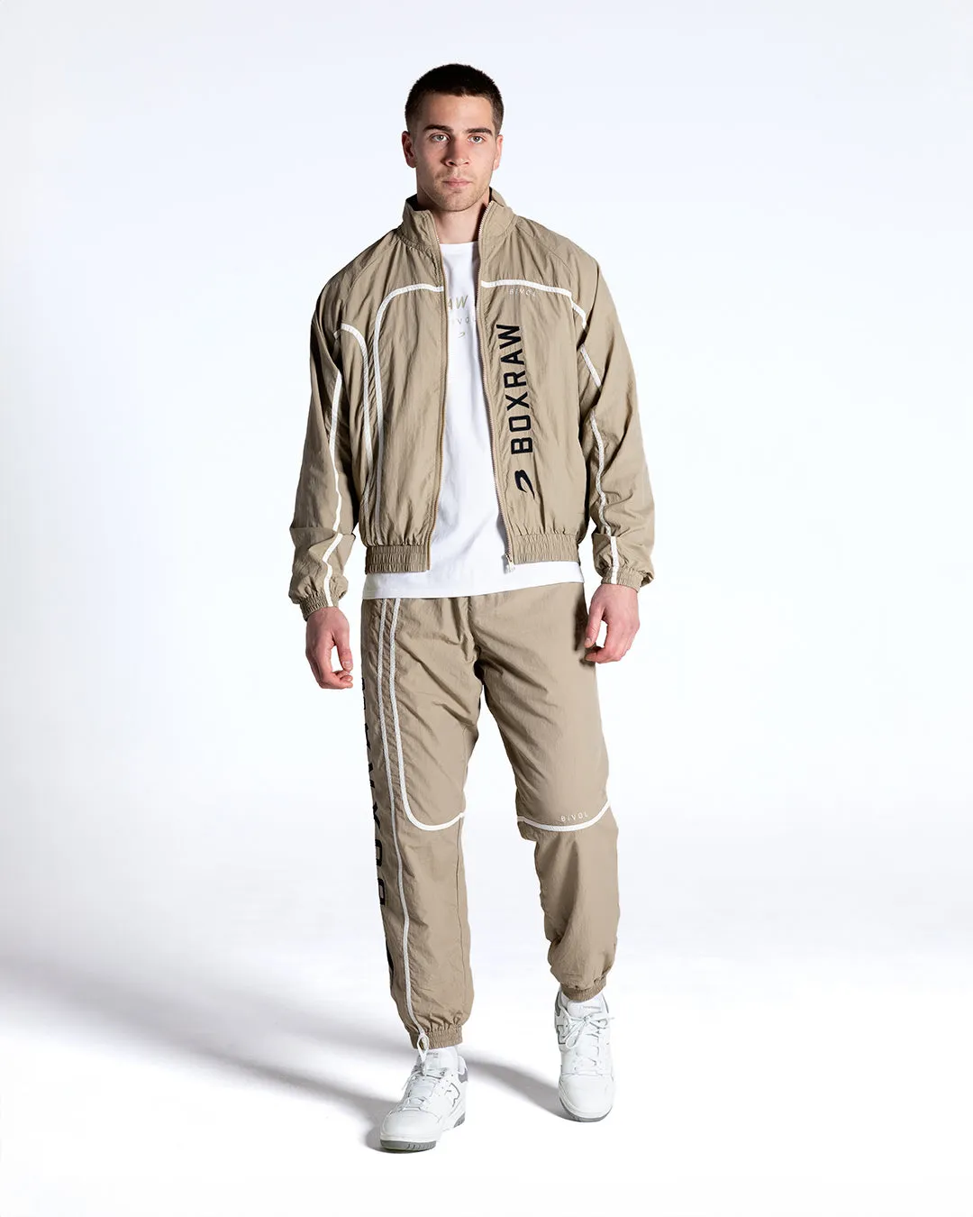 Bivol x BOXRAW Track Bottoms - Taupe Beige