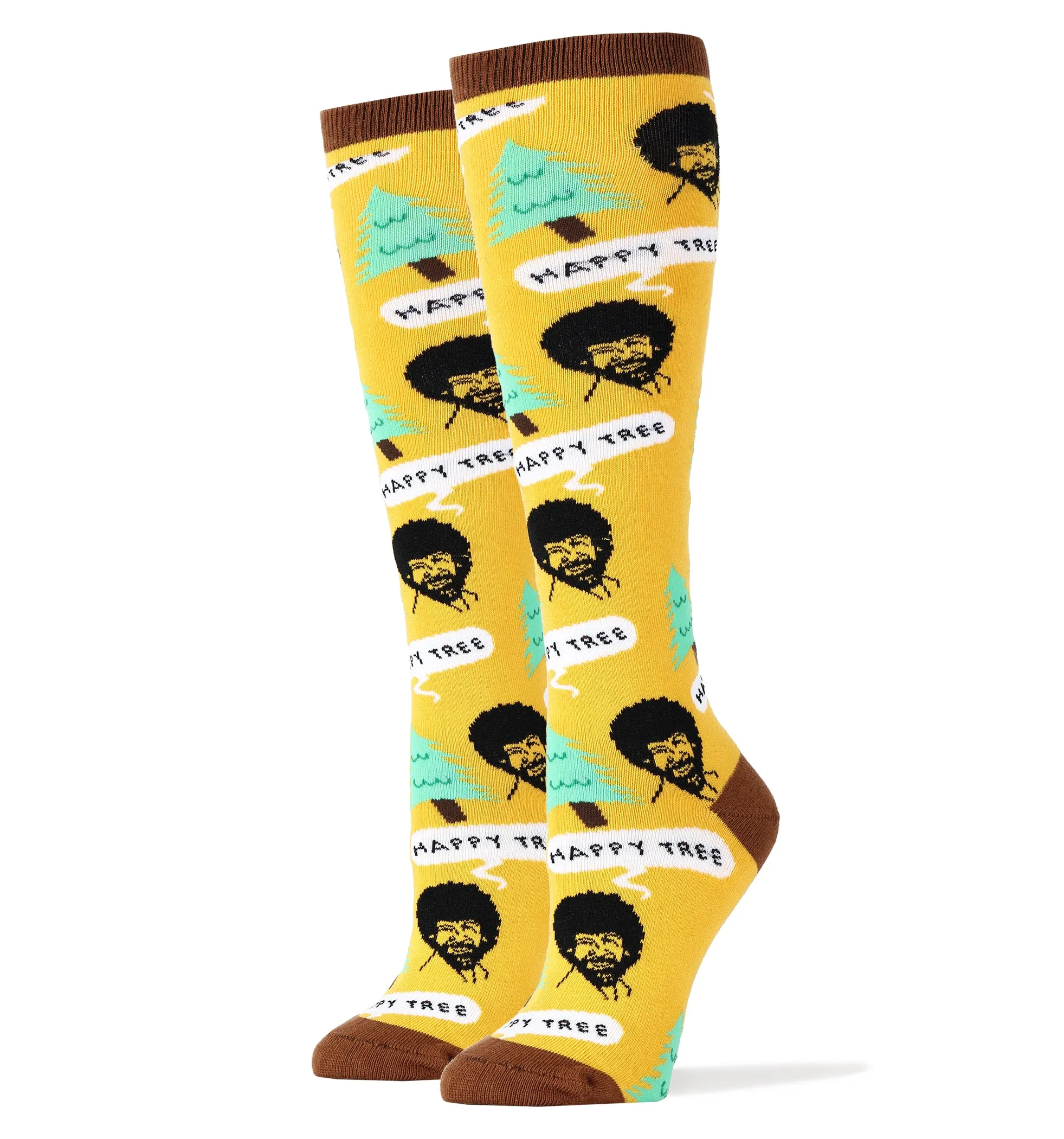 Bob Ross Happy Tree Socks