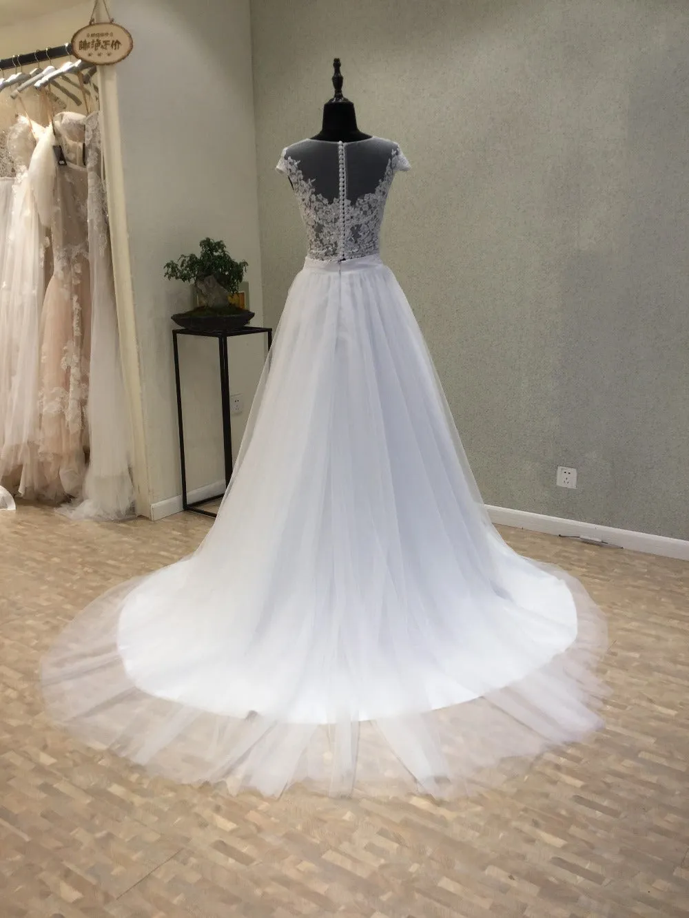 Cap Sleeves Formal Inexpensive Bridal Wedding Dress, WG1213