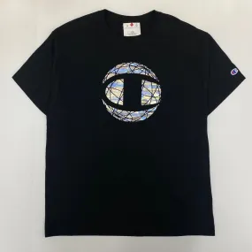 Champion C Foil Logo Globe Graphic T-Shirt - Black