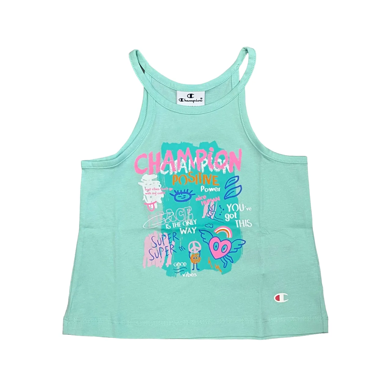 Champion girl's set with tank top and shorts 404930 GS009 aqua green