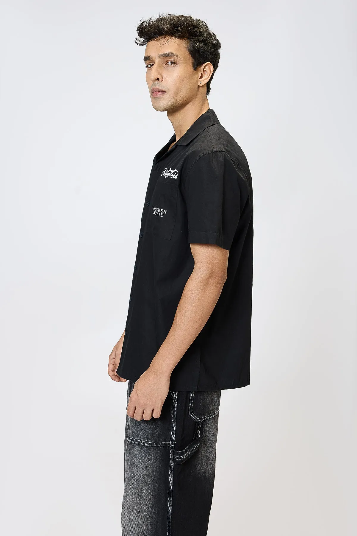 Cotton Poplin Garage Shirt- Classic Black