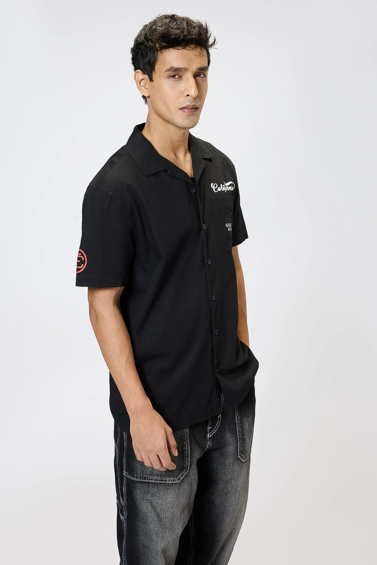 Cotton Poplin Garage Shirt- Classic Black