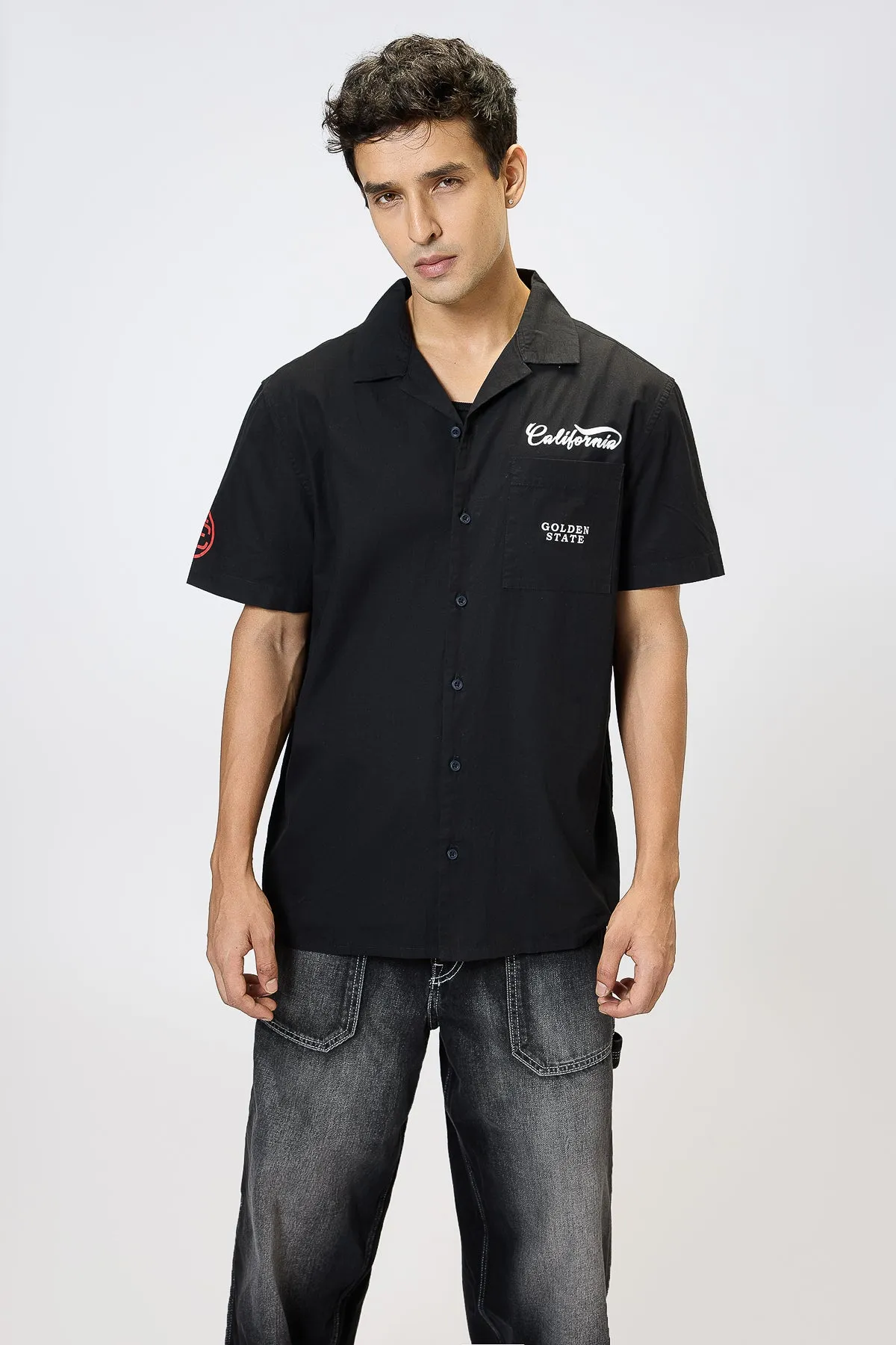 Cotton Poplin Garage Shirt- Classic Black