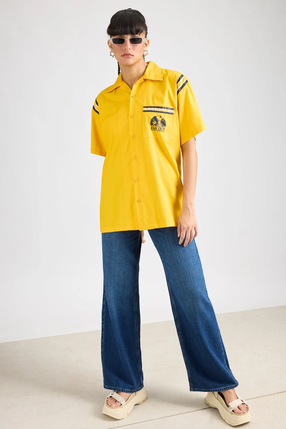 Cotton Poplin Women's Garage Shirt - Yellow