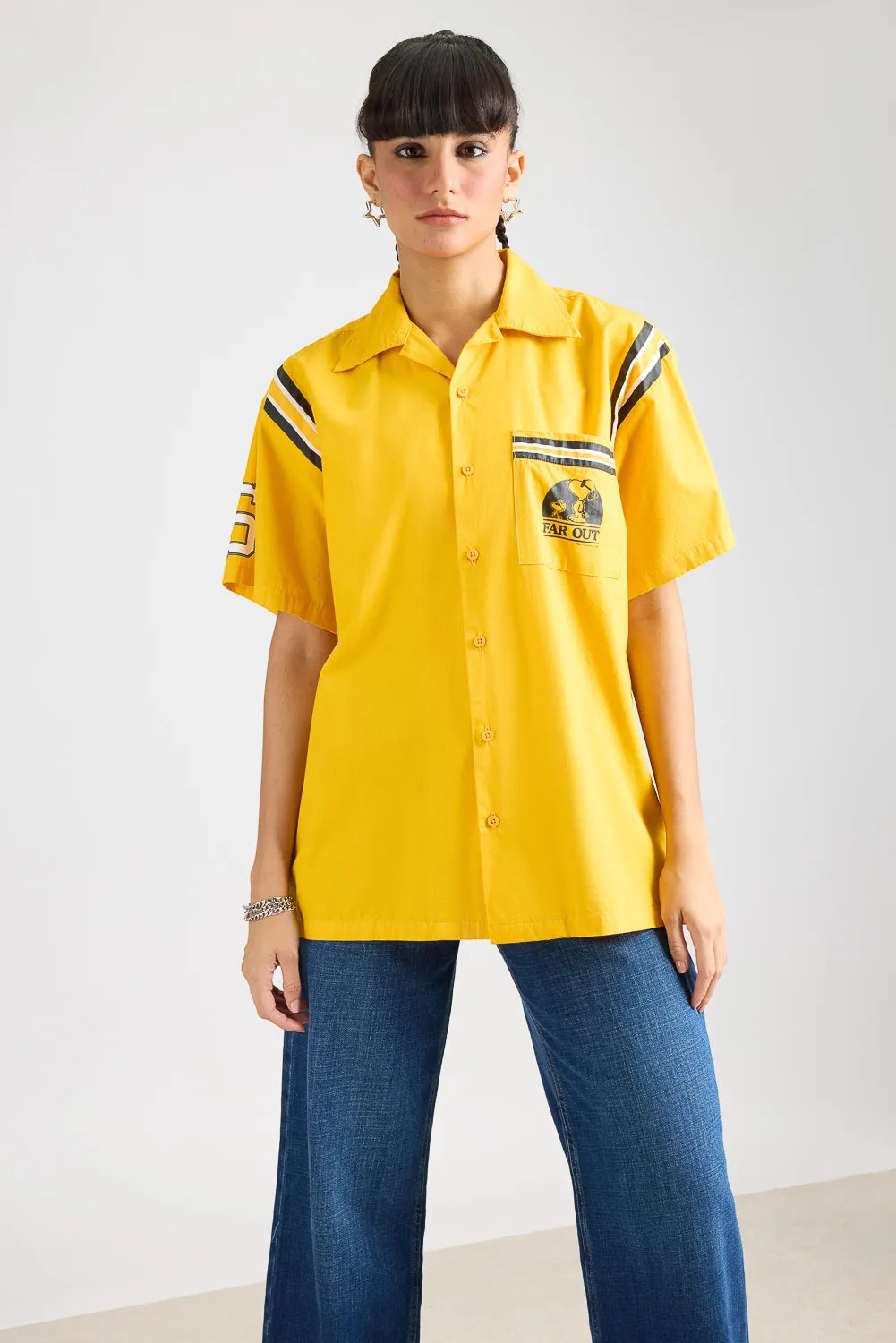 Cotton Poplin Women's Garage Shirt - Yellow