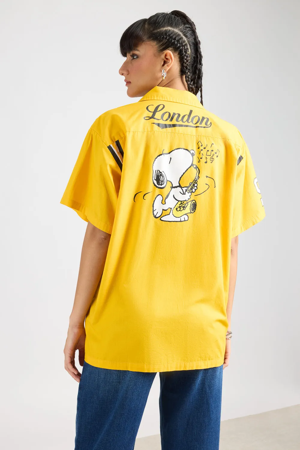 Cotton Poplin Women's Garage Shirt - Yellow