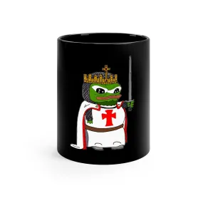 Vintage Crusader Pepe Themed Ceramic Coffee Mug