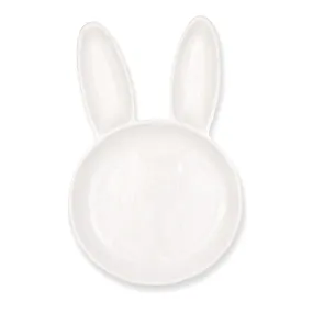 Divided Bunny Dish - White