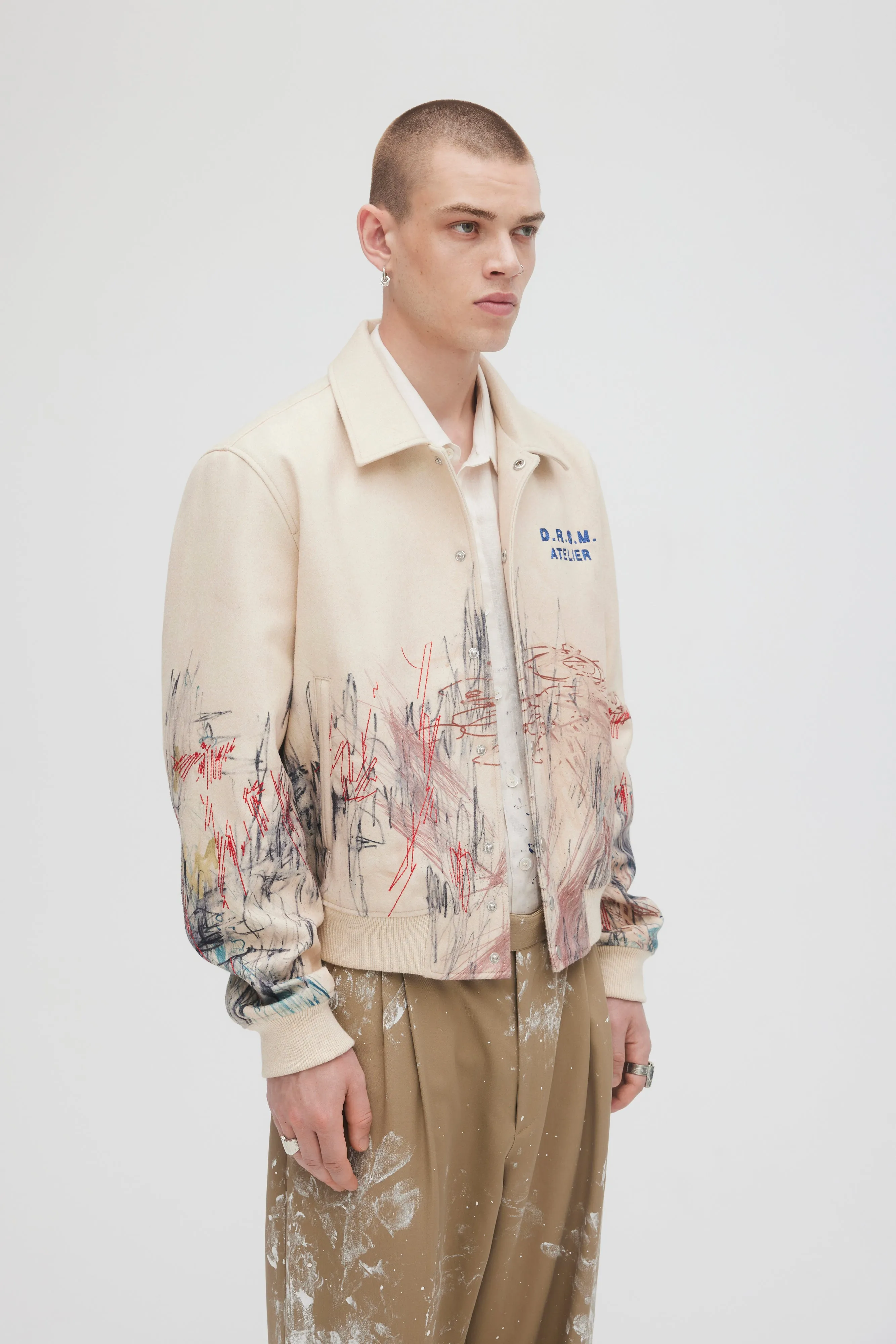 DOMREBEL Drafting Bomber Jacket - Ivory