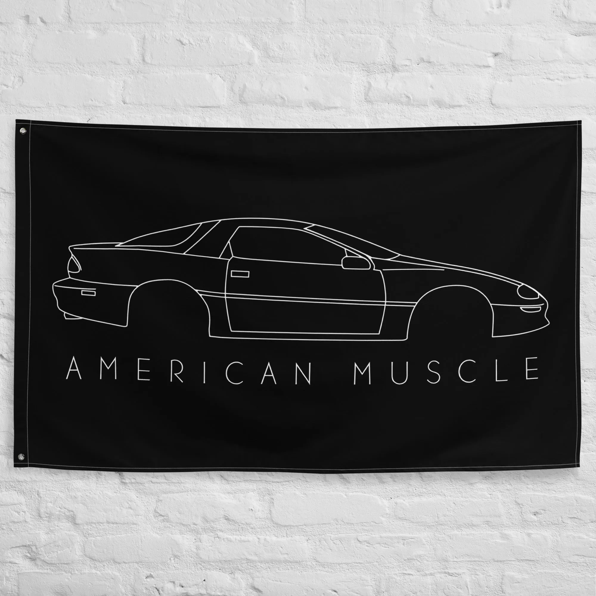 Early 4th Gen Camaro Line Art Flag , Garage Decor, Man Cave Art