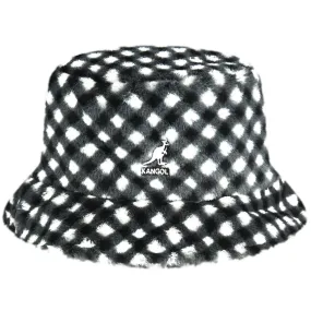 FAUX FUR BUCKET - BLACK GINGHAM