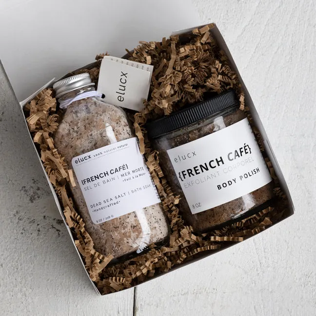 FRENCH CAF gift set (salt bath   body polish)