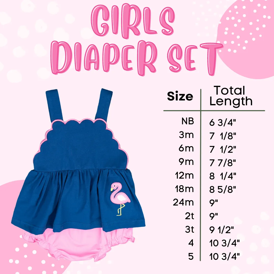 Girls Blue Cross Diaper Set