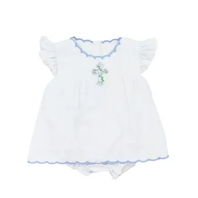 Girls Blue Cross Diaper Set