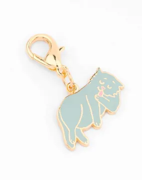 GREY CAT KEY RING