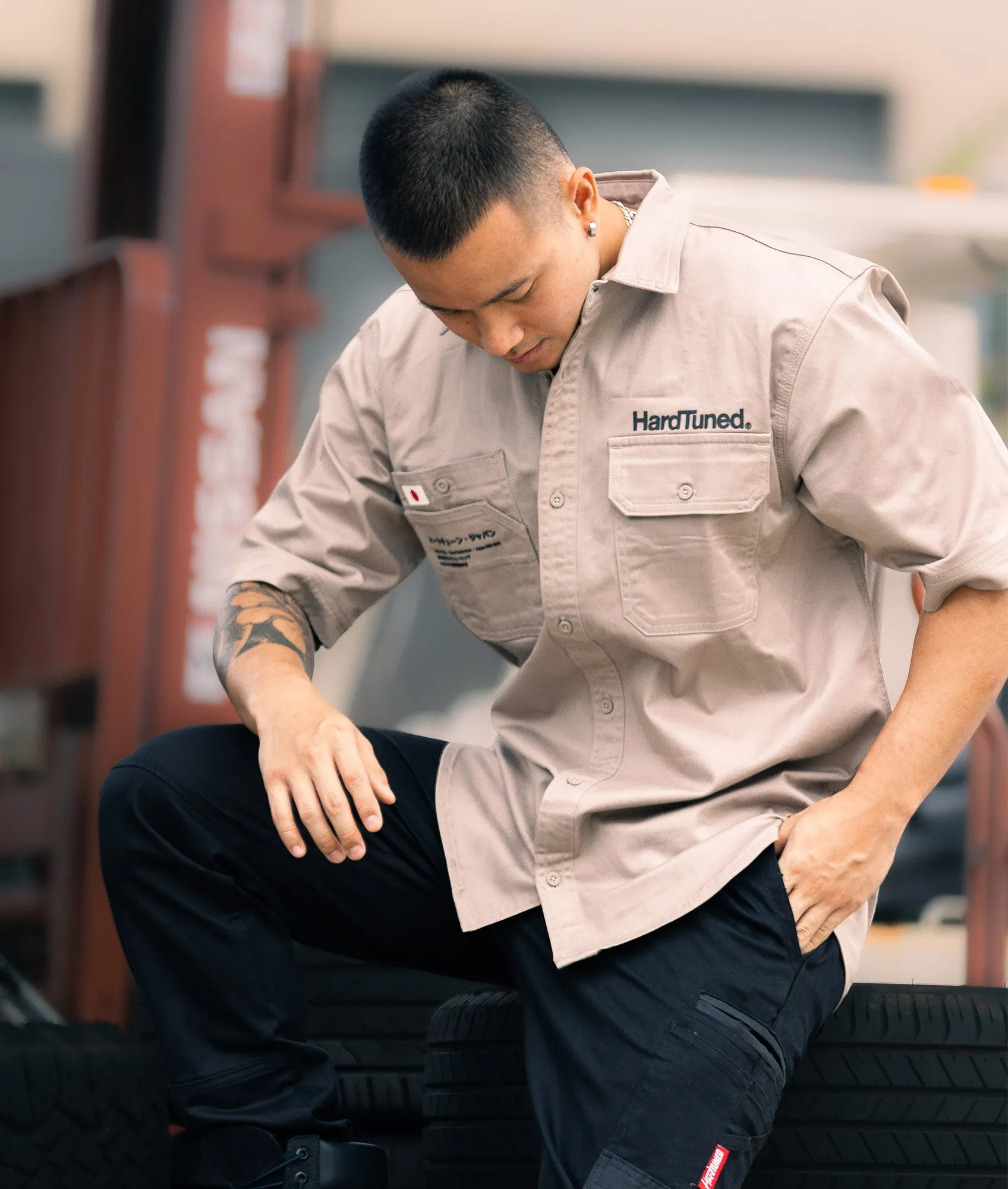 Hardtuned Short Sleeve Work Shirt - Tan