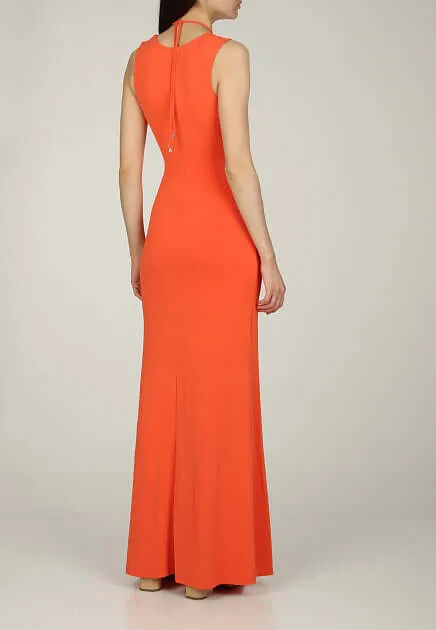 Intense Coral Cut-Out Dress