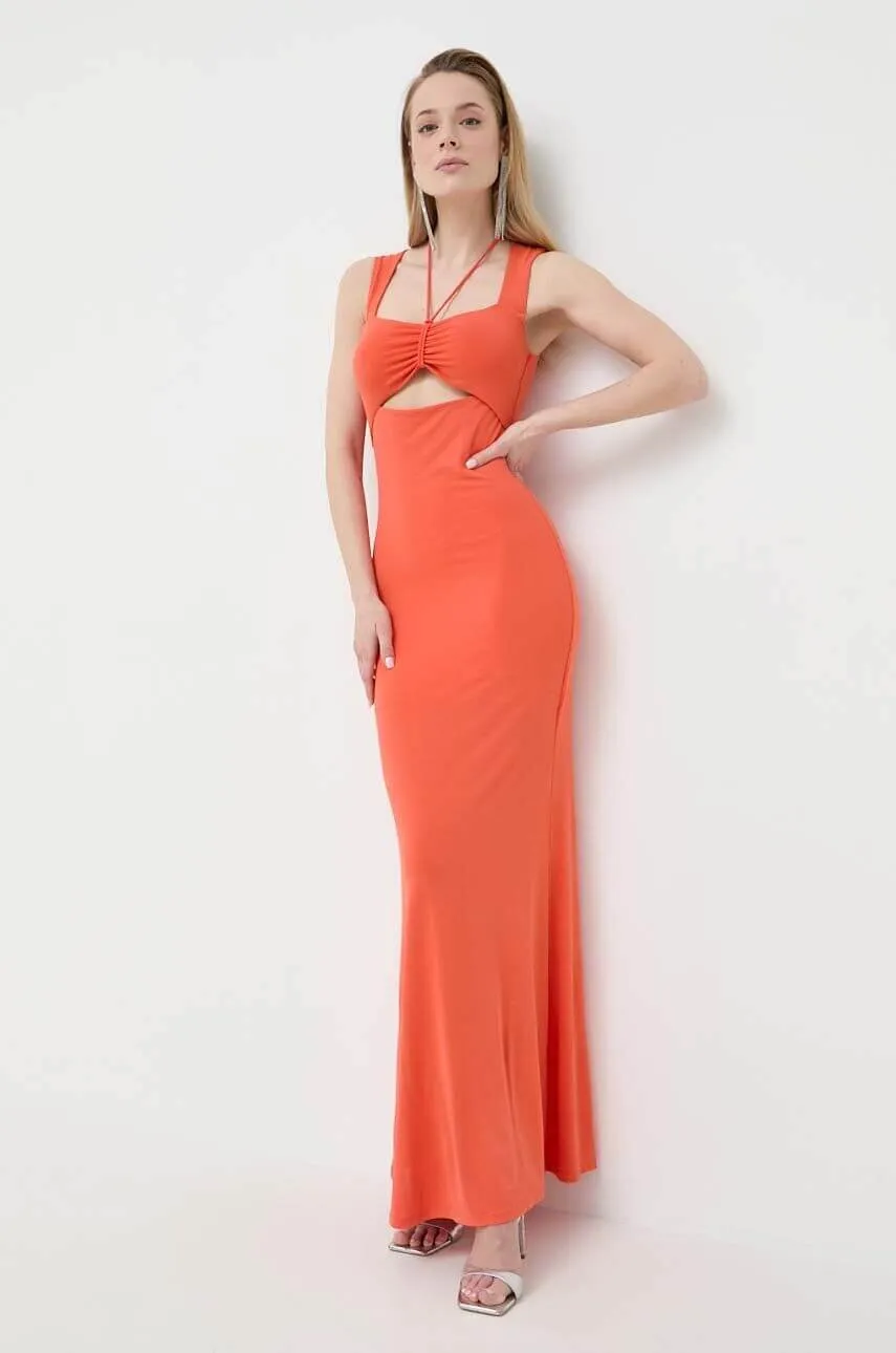 Intense Coral Cut-Out Dress