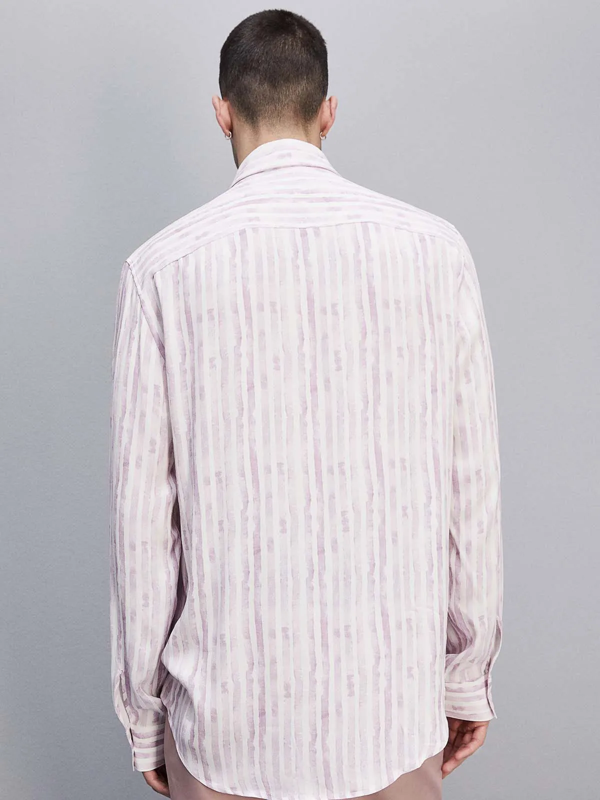 Iris Irregular Stripe viscose shirt