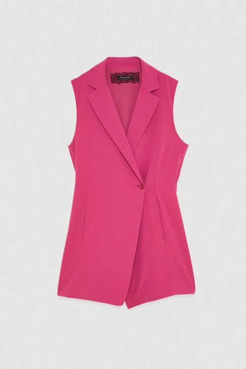 Jacket-neck mini playsuit