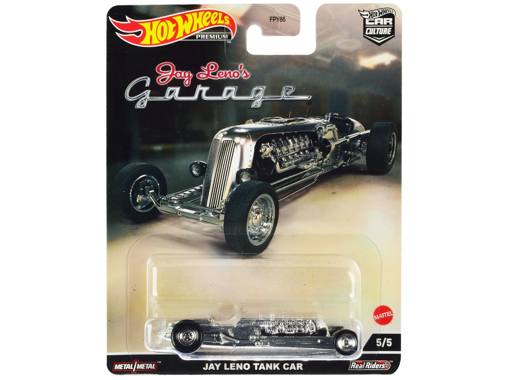 Jay Leno Tank Car Brushed Metal Jay Lenos Garage Diecast Model Car by Hot Wheels