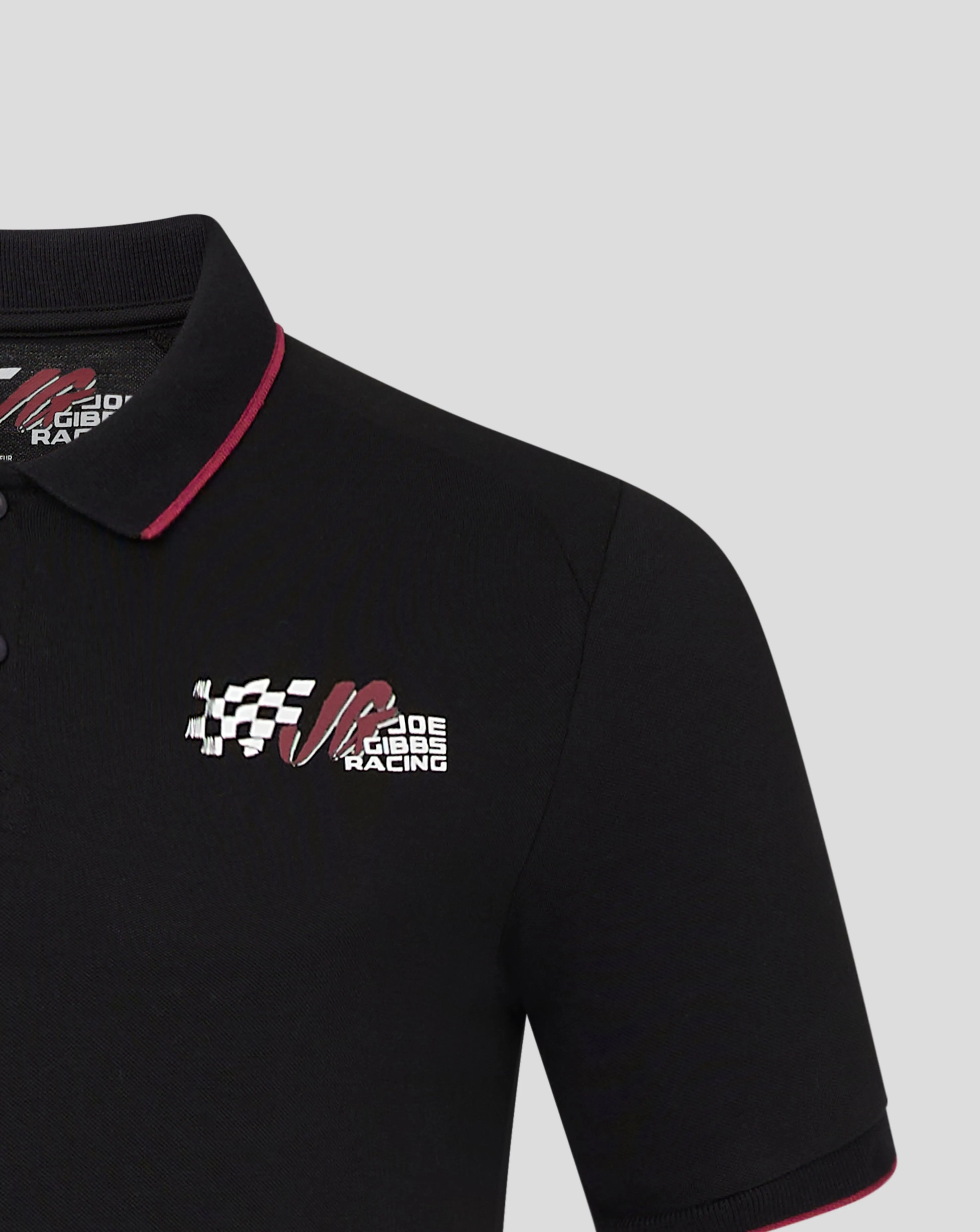 Joe Gibbs Racing Lifestyle Polo Shirt - Black/Burgundy