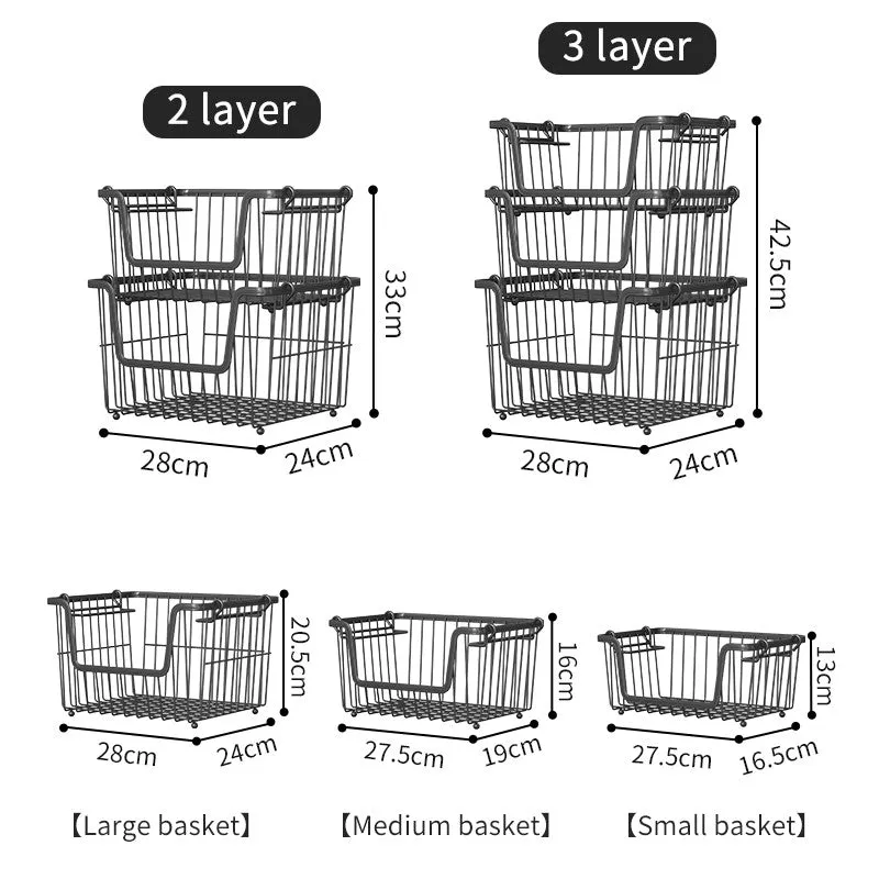 Kitchen Trolley Rack Storage Shelf With Wheels Kitchen Basket Rack Stainless Steel Cart Rak Dapur