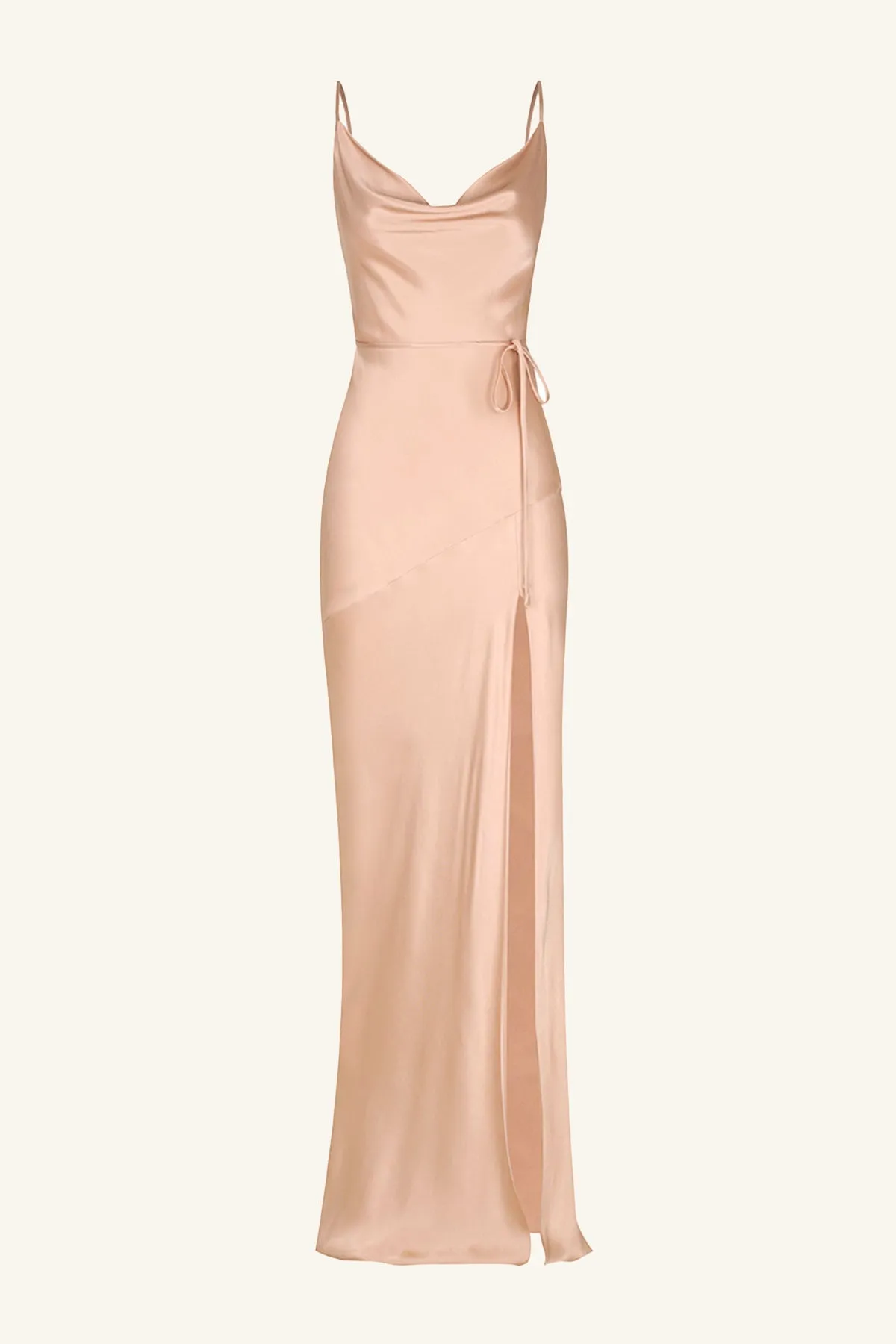 LA LUNE BIAS COWL MAXI DRESS - DESERT ROSE