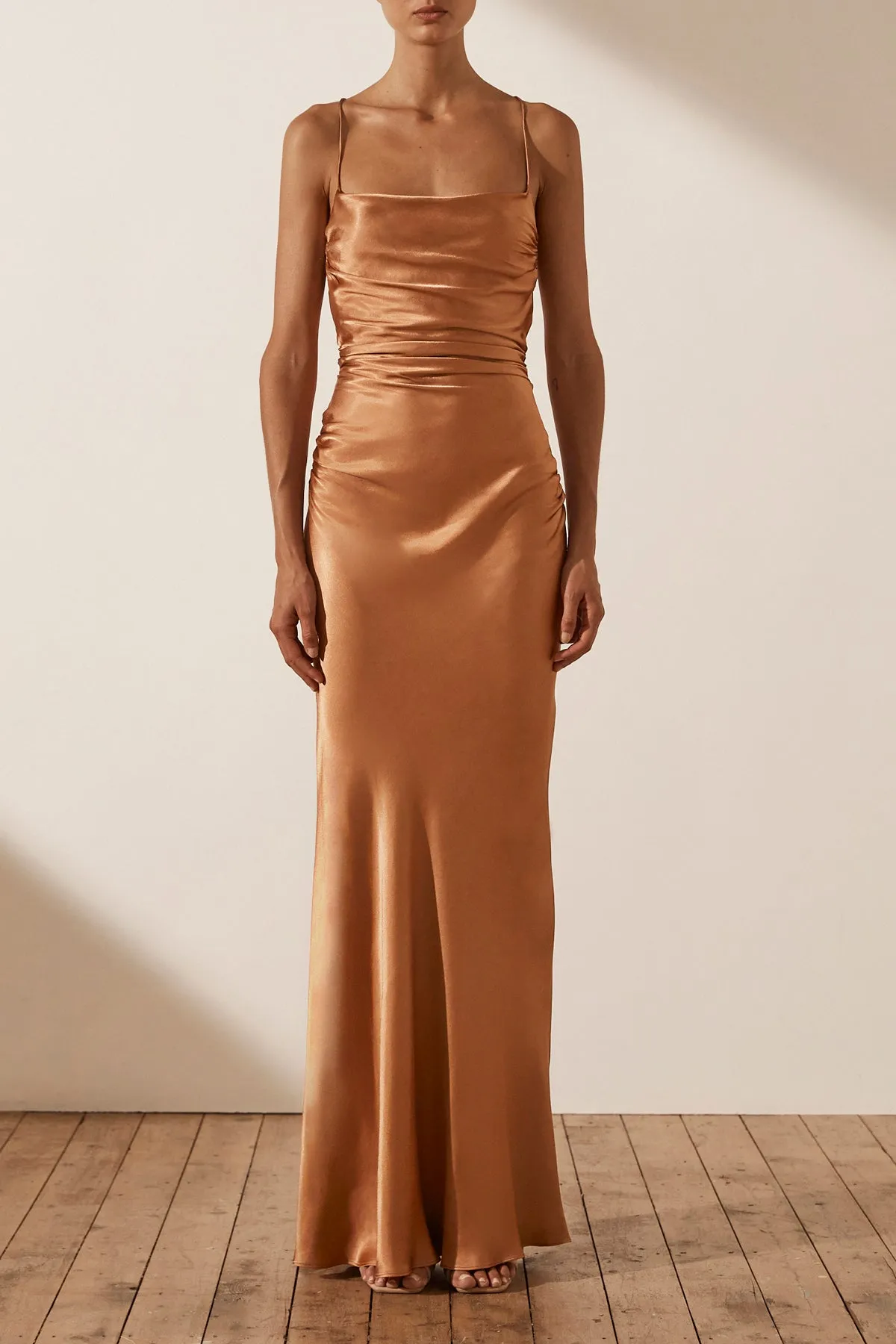 LA LUNE LACE BACK MAXI DRESS - COPPER