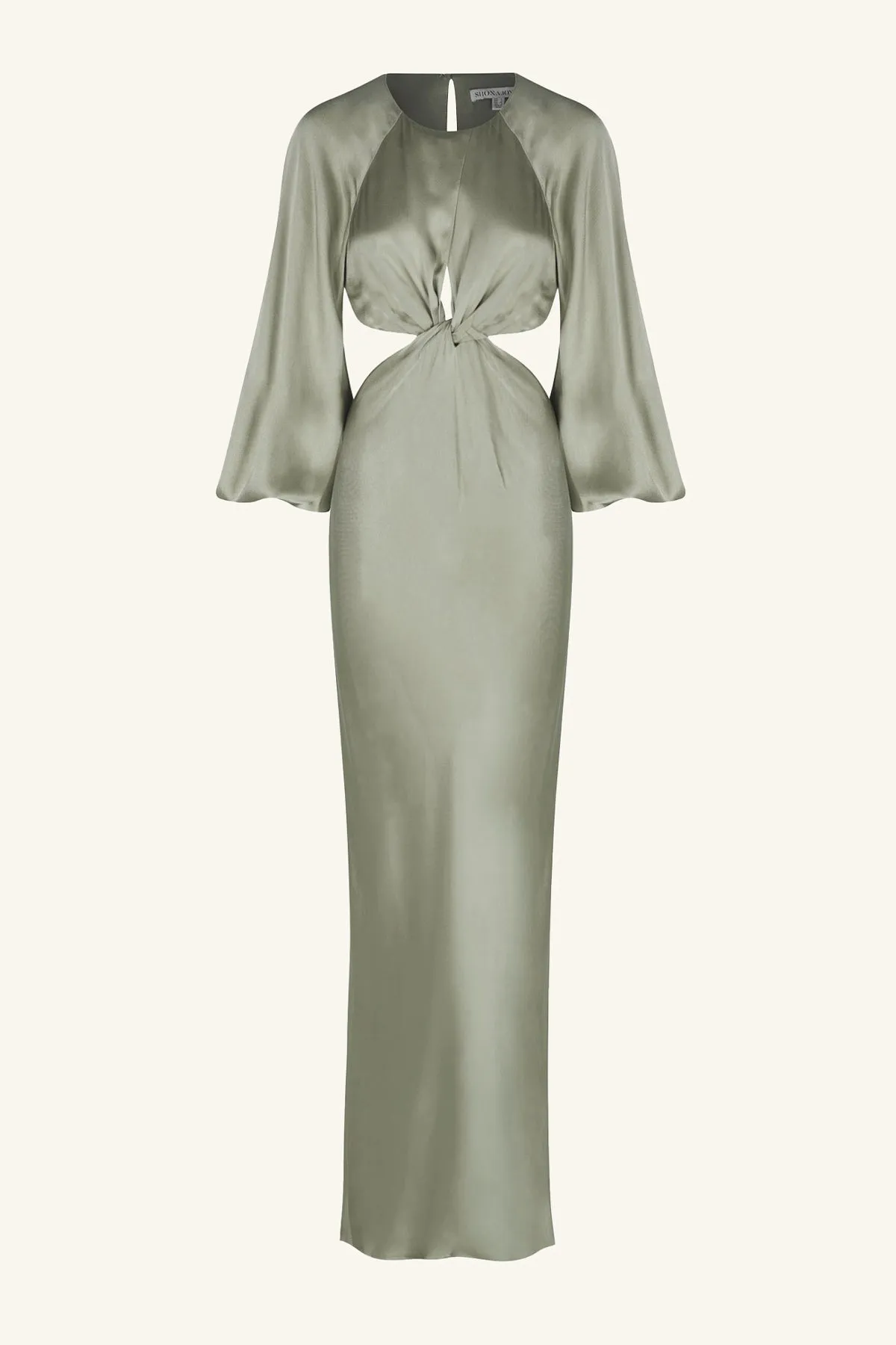 LA LUNE TWIST FRONT CUT OUT MAXI DRESS - SAGE