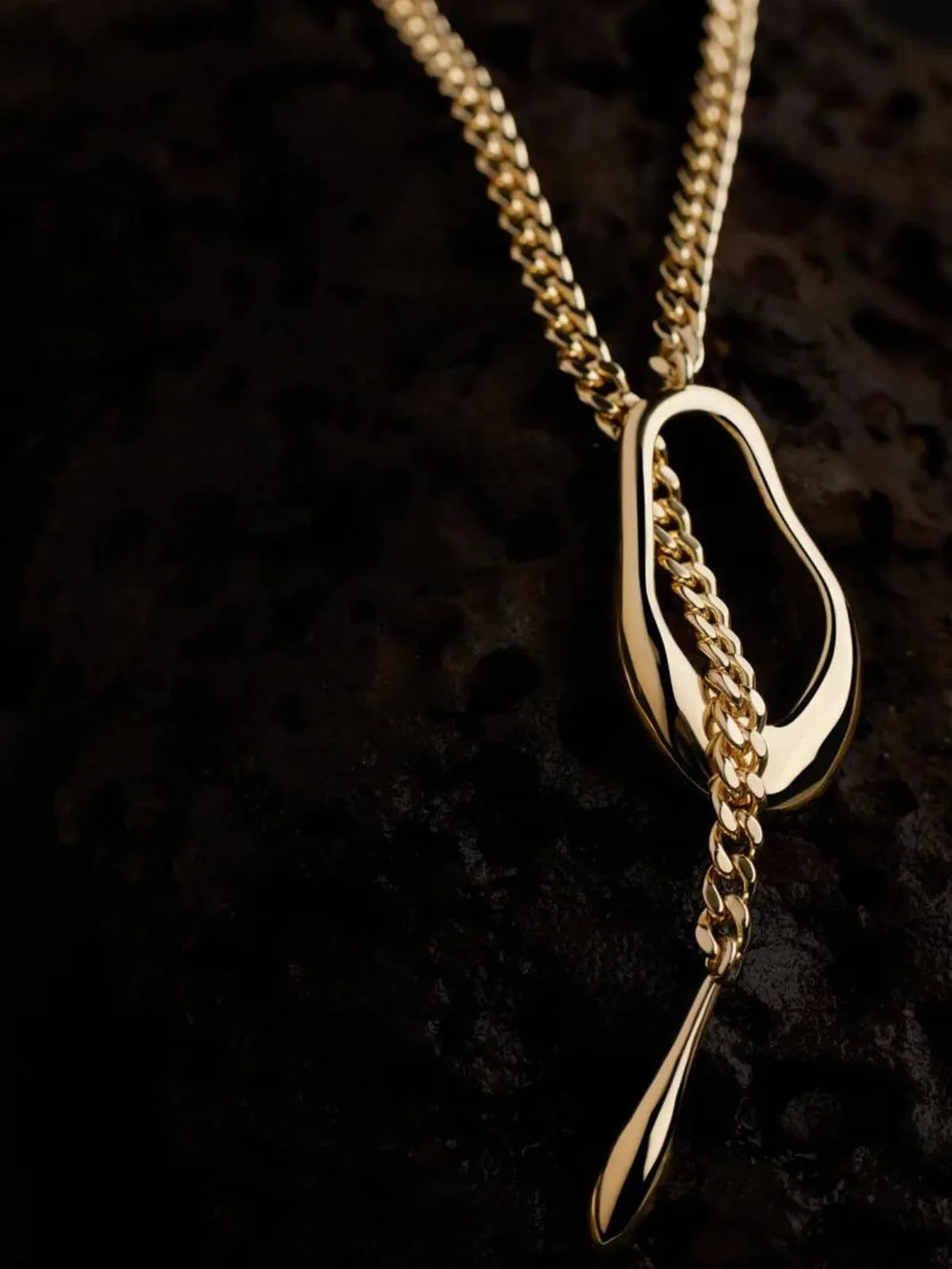 Lariat Necklace: Brass   18K Gold