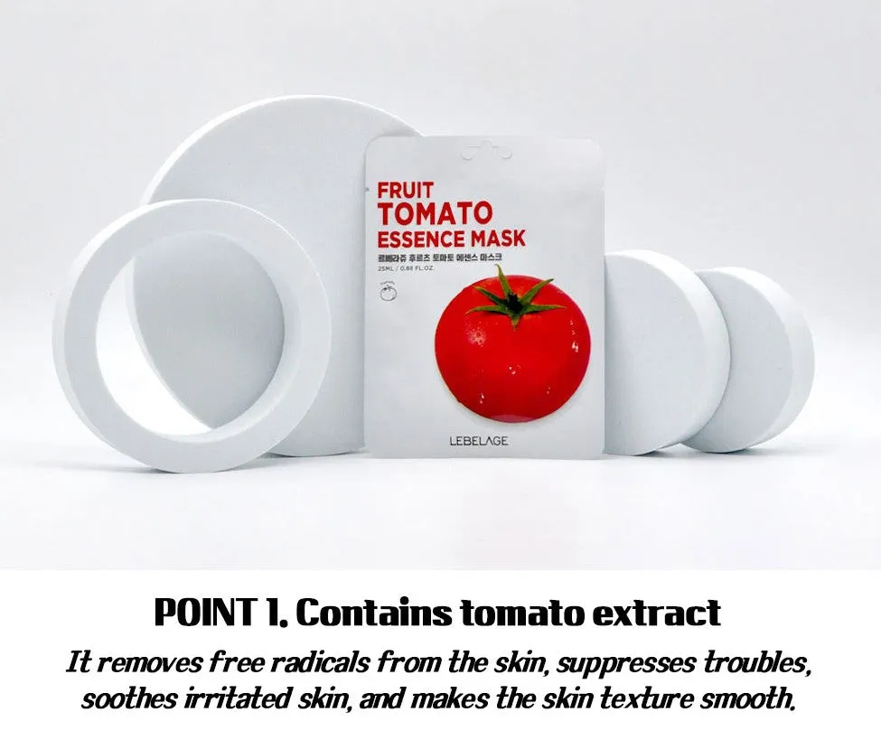 LEBELAGE Fruit Tomato Essence Masks 10 Sheets