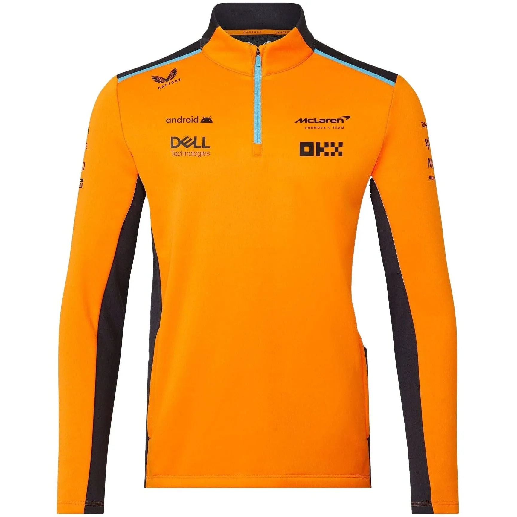 McLaren F1 Men's 2023 Team Quarter Zip Midlayer Jacket- Papaya