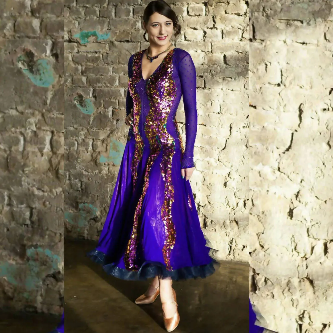 Mesmerizing Melnikoff's Purple Ballroom Dress