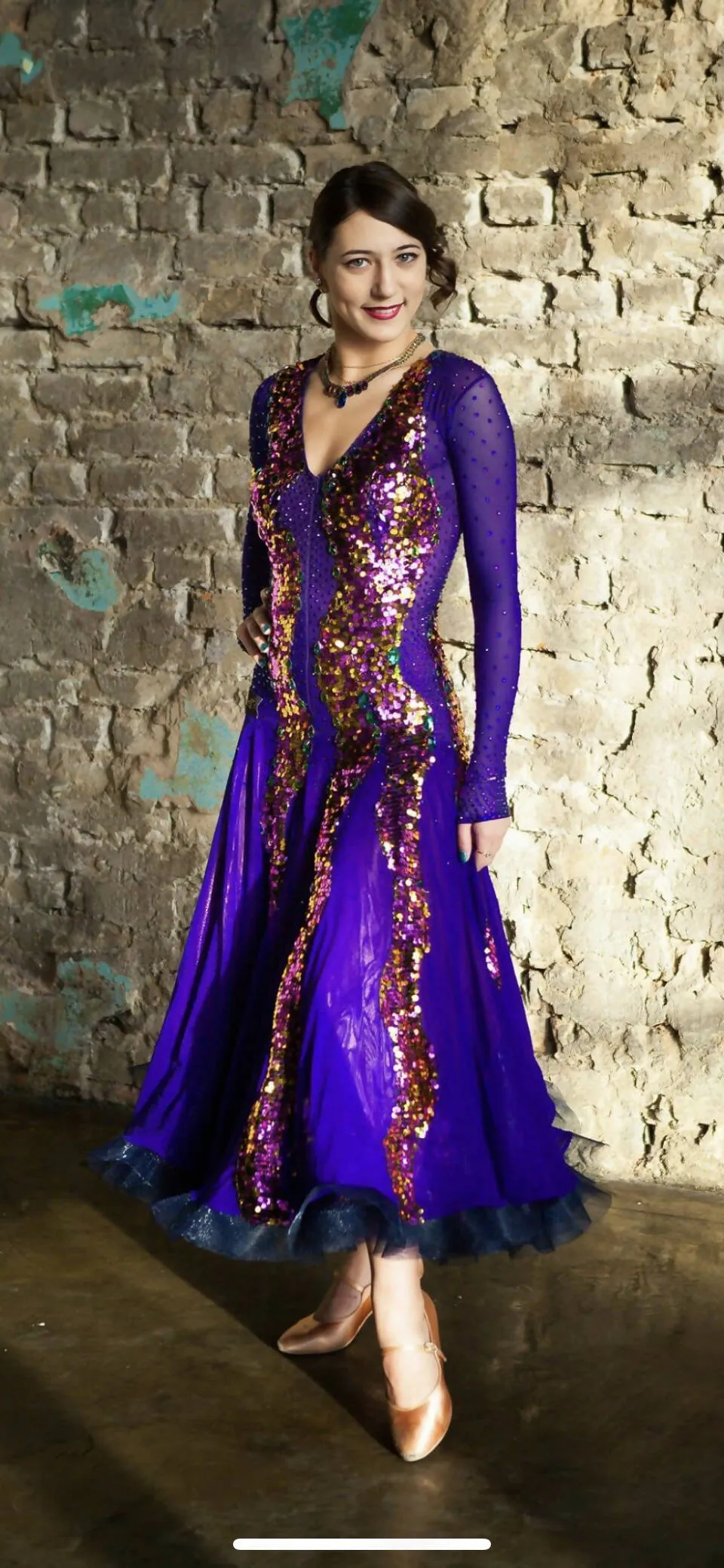 Mesmerizing Melnikoff's Purple Ballroom Dress